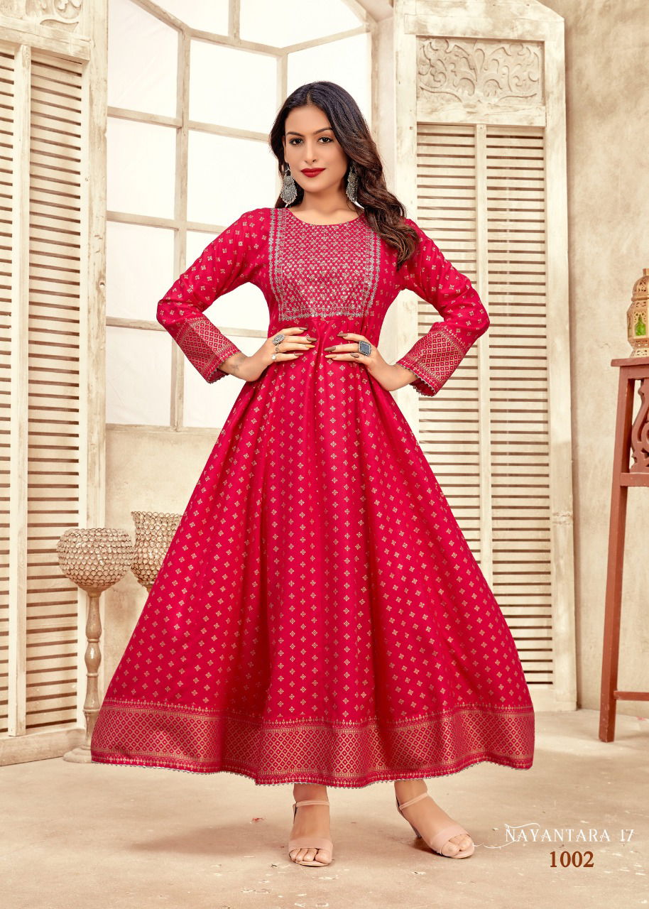 Banwery Nayanthara 17 Fancy Wear Wholesale Anarkali Long Kurti Collection